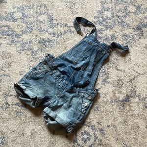 H&M maternity denim shortalls overalls size 8